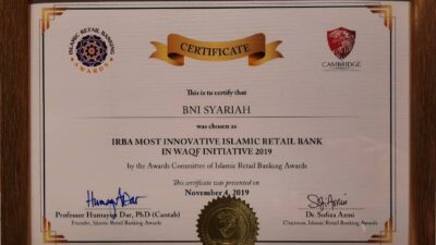 Kembangkan Platform Digital Wakaf Hasanah, BNI Syariah Raih Most Innovative Waqf Initiative 2019