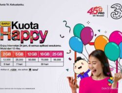3 Indonesia Luncurkan Kuota Happy Paket Internetan 24 Jam di Semua Aplikasi Tanpa Ribet