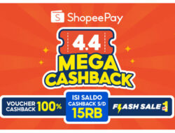 Diskon Besar-besaran Dari Shopeepay 4.4 Mega Cashback