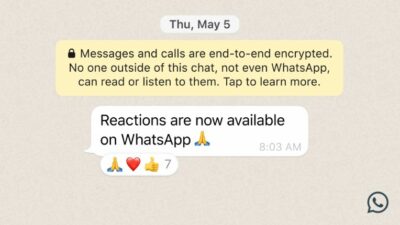 Fiture Reaction Chat Whatsapp