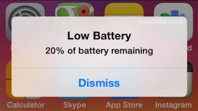 Ilustrasi Baterai iPhone Saat Low Battery