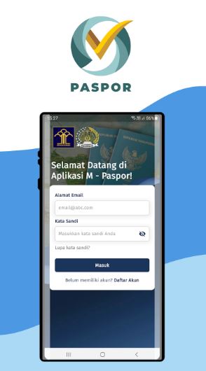 tampilan pendaftaran aplikasi paspor online