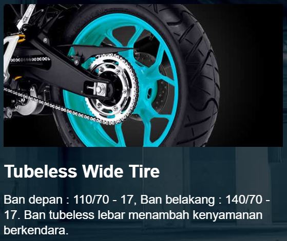 Tubeless Wide Tire Yamaha MT15