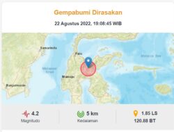 Gempa Bumi 4.2M Juga Dirasakan di Poso