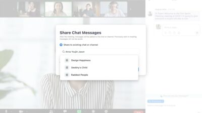 Share Chat Message Zoom