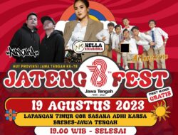 HUT Provinsi Jawa Tengah ke-78: Jateng Fest Meriahkan Acara dengan NDXAKA, Nella Kharisma, dan Aftershine