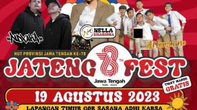 HUT Provinsi Jawa Tengah ke-78: Jateng Fest Meriahkan Acara dengan NDXAKA, Nella Kharisma, dan Aftershine
