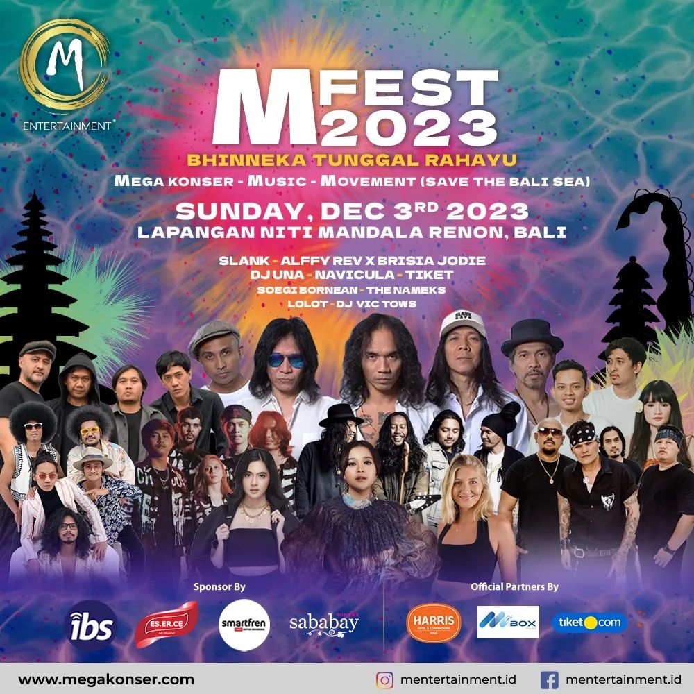 M Festival 2023: Slank, Alffy Rev, Brisia Jodie, dan 8 Artis Lainnya Hadir di Bali!