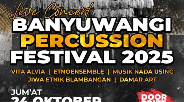 Banyuwangi Percussion Festival 2025 Akan Tampilkan Kolaborasi Musik Etnik dan Modern