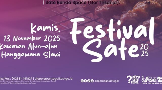 Festival Sate Tegal 2025 Hadir di Slawi, Sajikan 12.000 Tusuk Sate Gratis