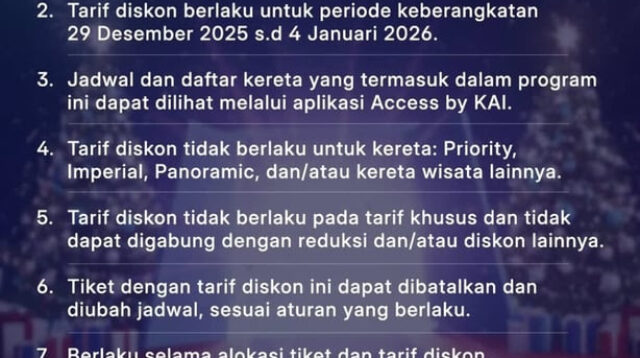 KAI Daop 2 Bandung Umumkan KAI Tebar Promo Jelang Natal dan Tahun Baru