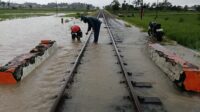 Luapan Air di Petak Jalan Cianjur – Cibeber Tidak Mengganggu Perjalanan KA Siliwangi