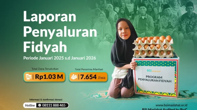 BSI Maslahat Salurkan Fidyah kepada 7.654 Penerima Manfaat