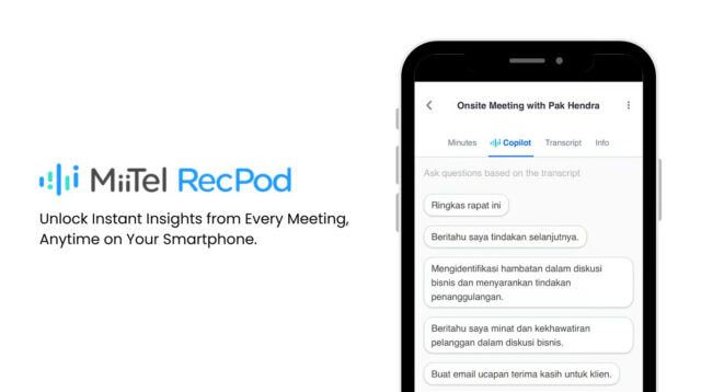 MiiTel RecPod Kini Dilengkapi Copilot, Temukan Insight Instan dari Rekaman Meeting di Smartphone