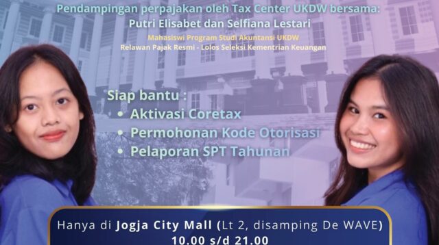 UKDW Buka Layanan Pendampingan Lapor SPT di Jogja City Mall, Gratis untuk Masyarakat