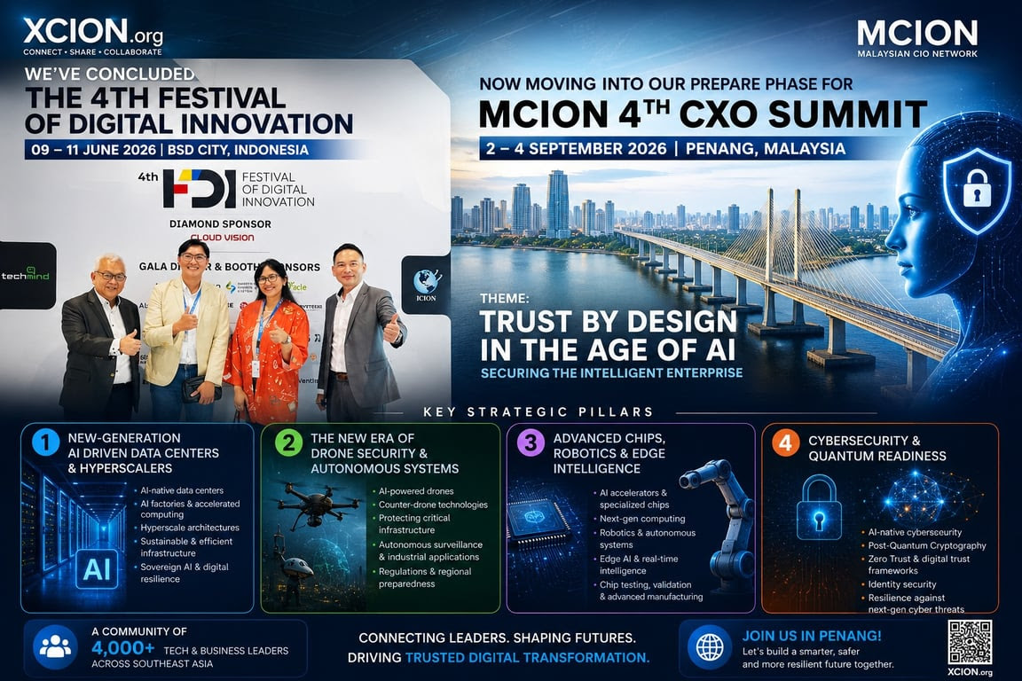 XCION Sukses Gelar Festival Inovasi Digital ke-4 Tahun 2026, Menargetkan MCION 4th CXO Summit di Penang XCION Sukses Gelar Festival Inovasi Digital ke-4 Tahun 2026, Menargetkan MCION 4th CXO Summit di Penang