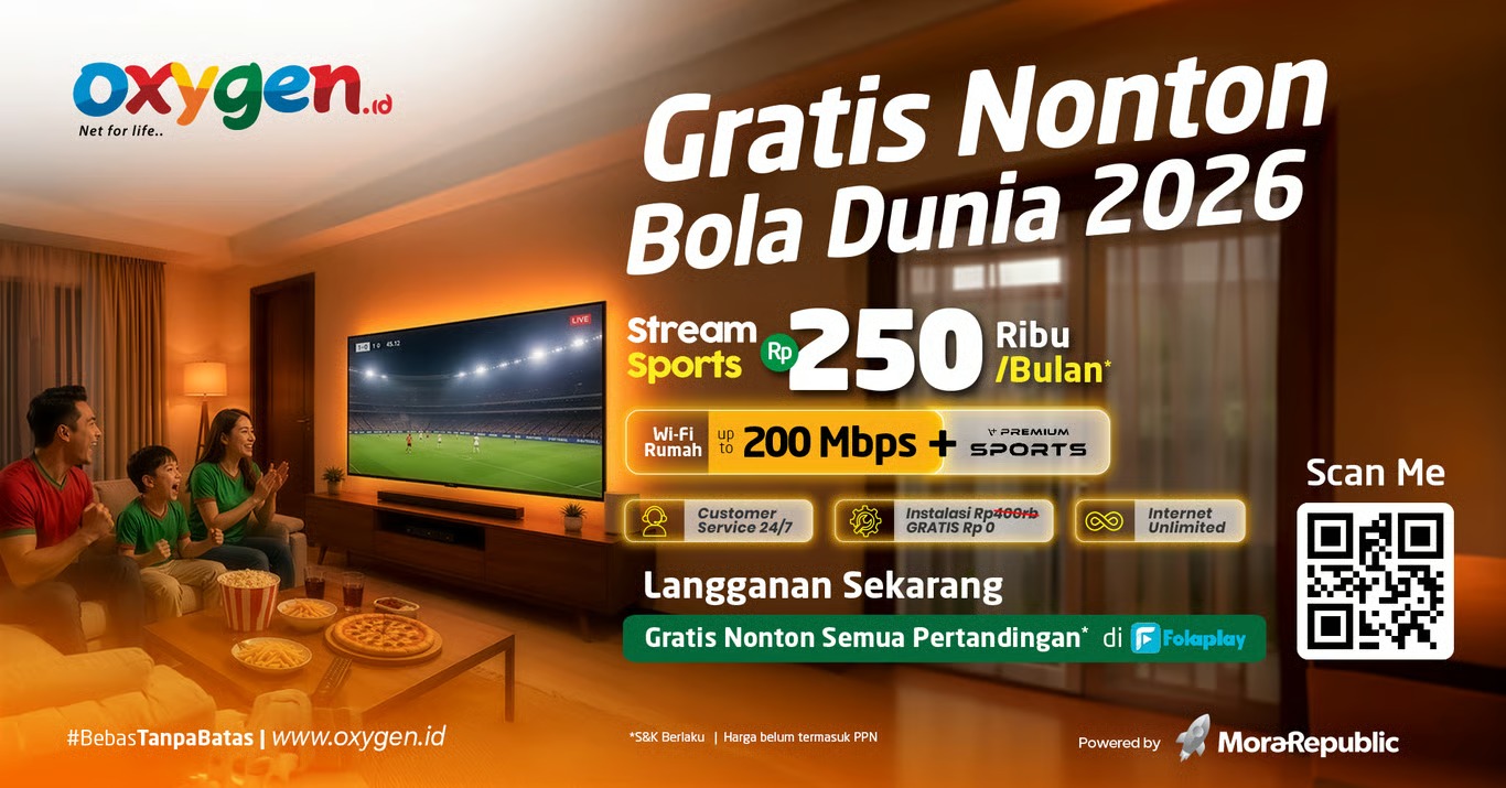 Oxygen.id Luncurkan Paket Stream Sport 200Mbps dan Gratis Nonton Piala Dunia Oxygen.id Luncurkan Paket Stream Sport 200Mbps dan Gratis Nonton Piala Dunia