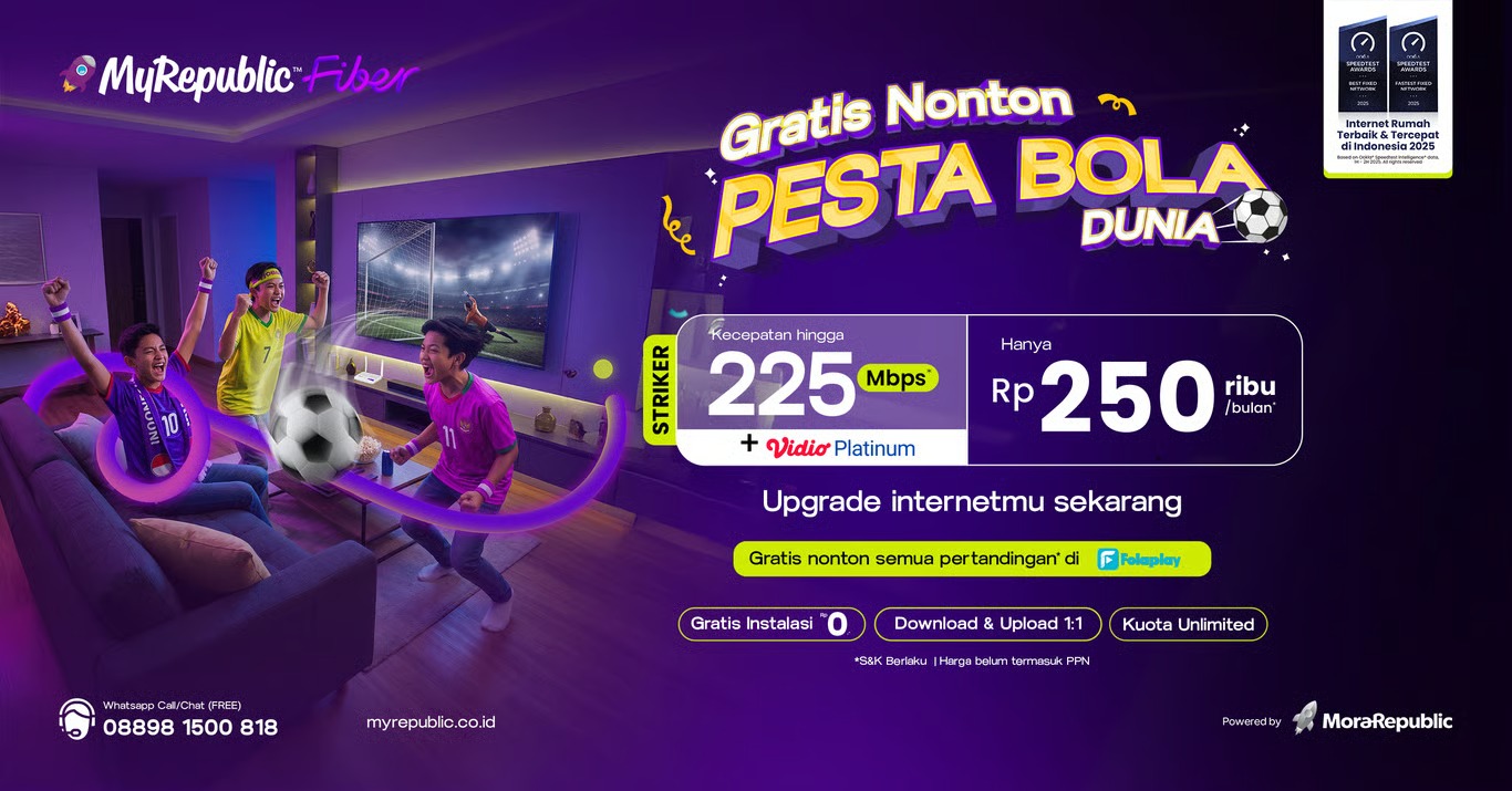 MyRepublic Fiber Hadirkan Akses Gratis Nonton Piala Dunia 2026 untuk Pelanggan MyRepublic Fiber Hadirkan Akses Gratis Nonton Piala Dunia 2026 untuk Pelanggan