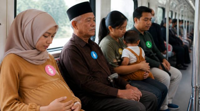 Pin Prioritas LRT Jabodebek Bantu Penumpang Rentan Dikenali