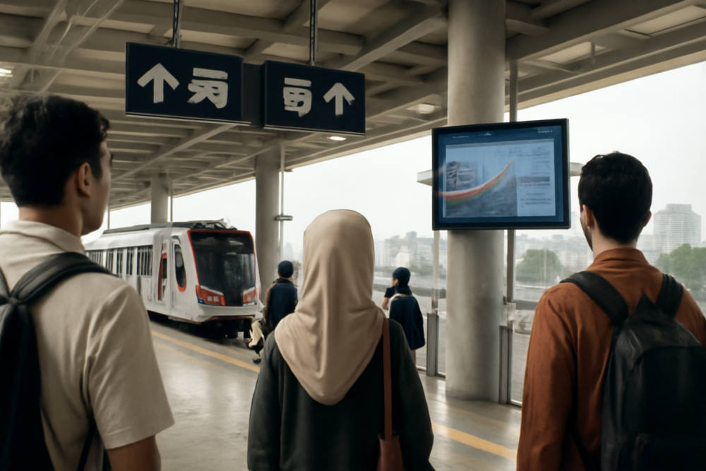 Petunjuk Arah di Stasiun LRT Jabodebek Permudah Lanjut Perjalanan