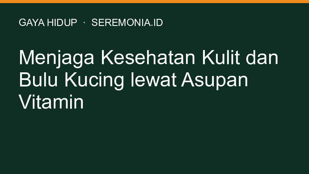 Menjaga Kesehatan Kulit dan Bulu Kucing lewat Asupan Vitamin