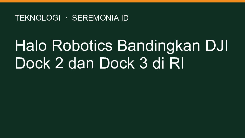 Halo Robotics Bandingkan DJI Dock 2 dan Dock 3 di RI