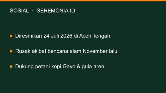 Setahun Aksi Bersama, Jembatan Kemerleng Aceh Diresmikan