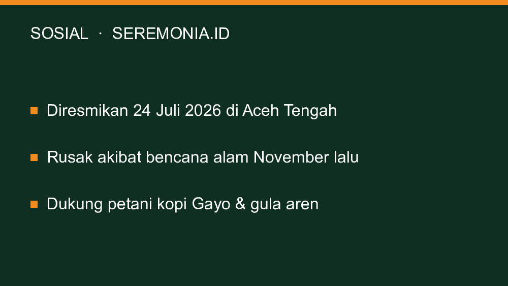 Setahun Aksi Bersama, Jembatan Kemerleng Aceh Diresmikan