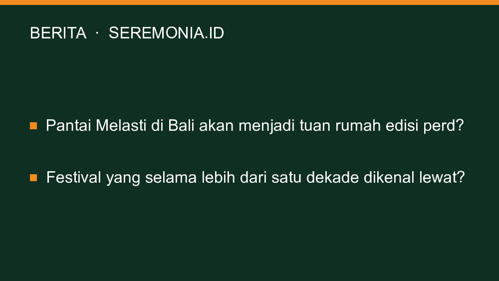 Festival Your Paradise Digelar Perdana di Bali Agustus 2026