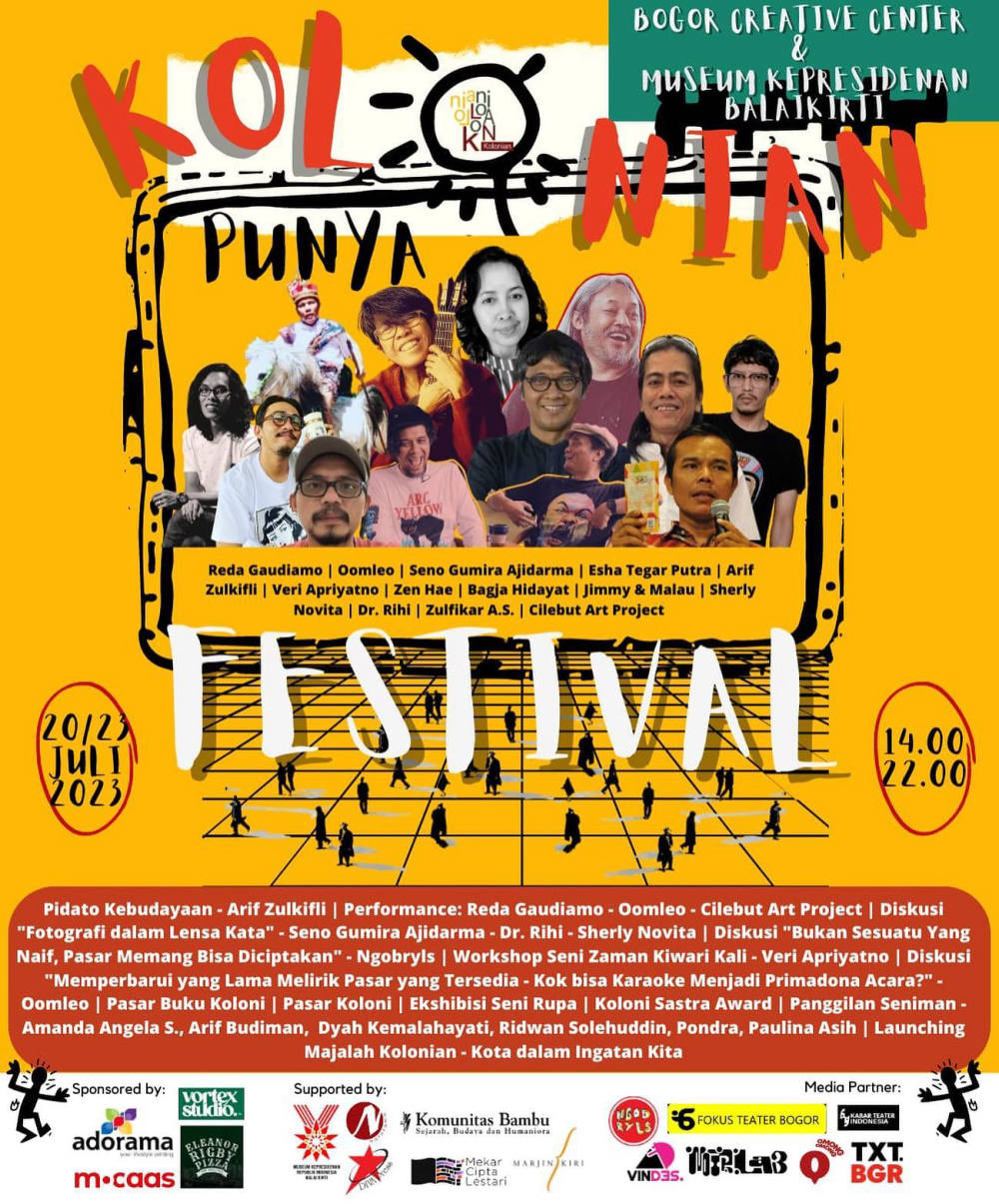 Kolonian Hadir Kembali dengan Festival Seni dan Sastra di Bogor Creative Center Kolonian Hadir Kembali dengan Festival Seni dan Sastra di Bogor Creative Center