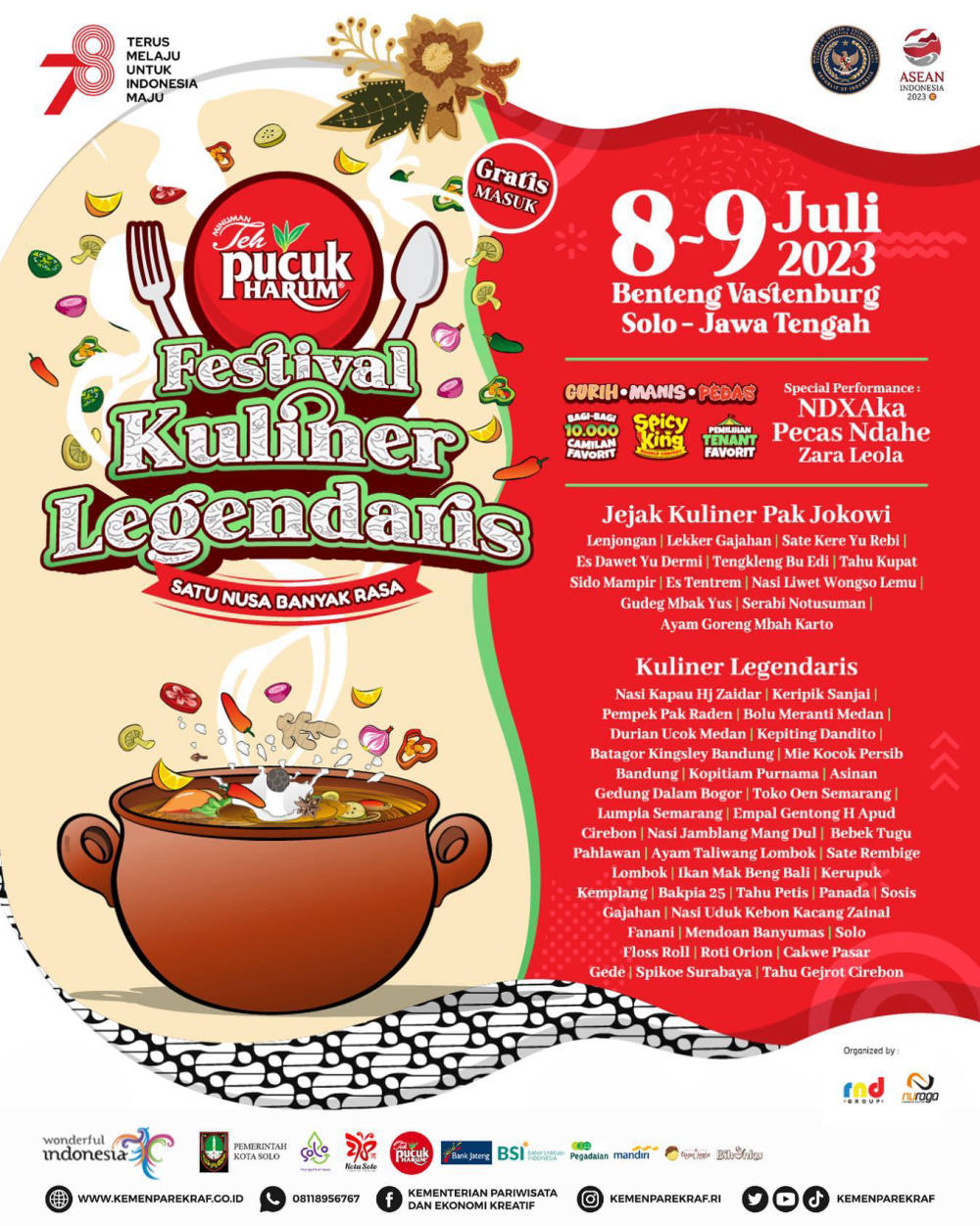 Festival Kuliner Legendaris “Satu Nusa Banyak Rasa” Siap Meriahkan Solo