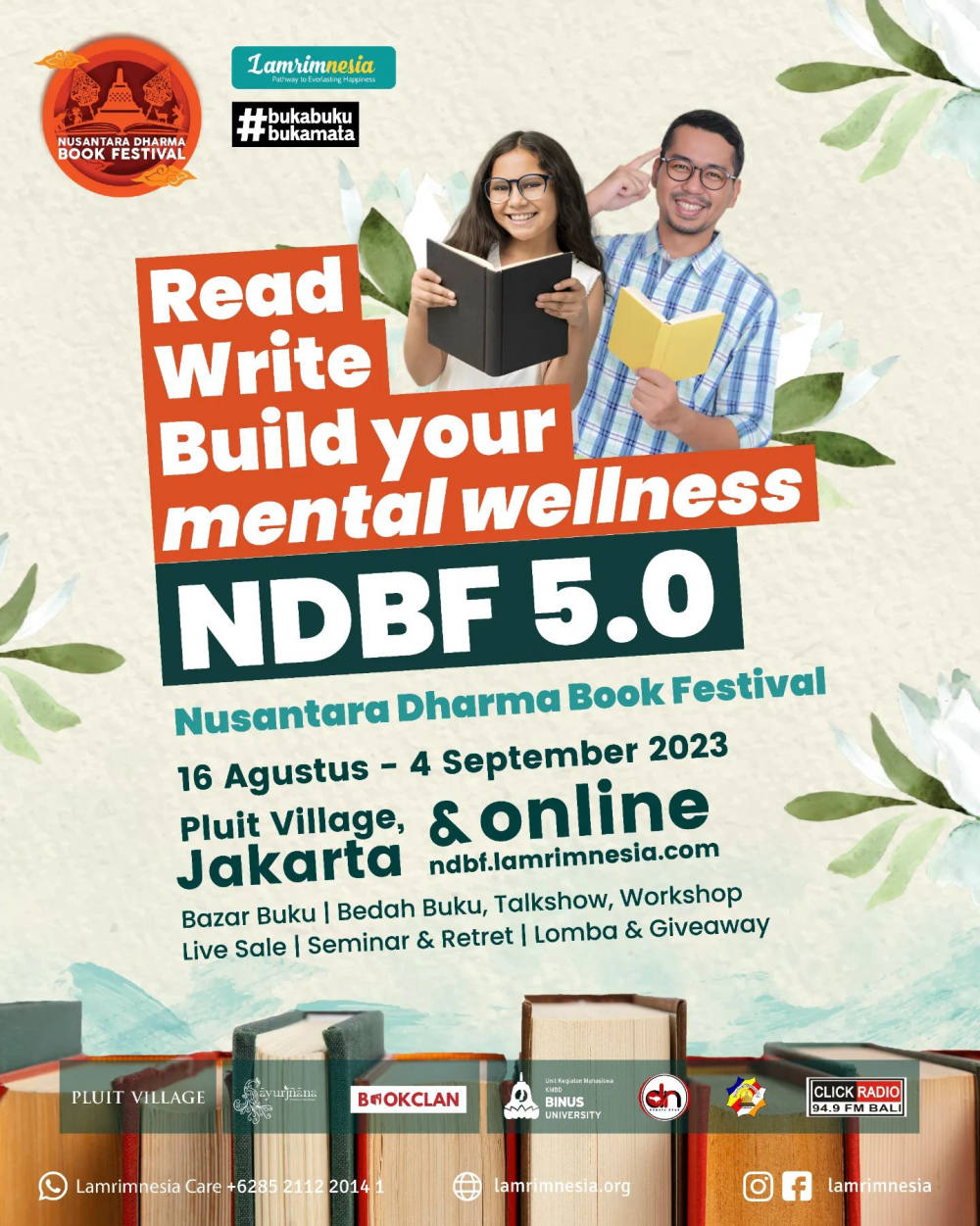 NDBF 5.0: Nusantara Dharma Book Festival Siap Menghadirkan Literasi dan Kesehatan Mental Bagi Generasi Muda Indonesia