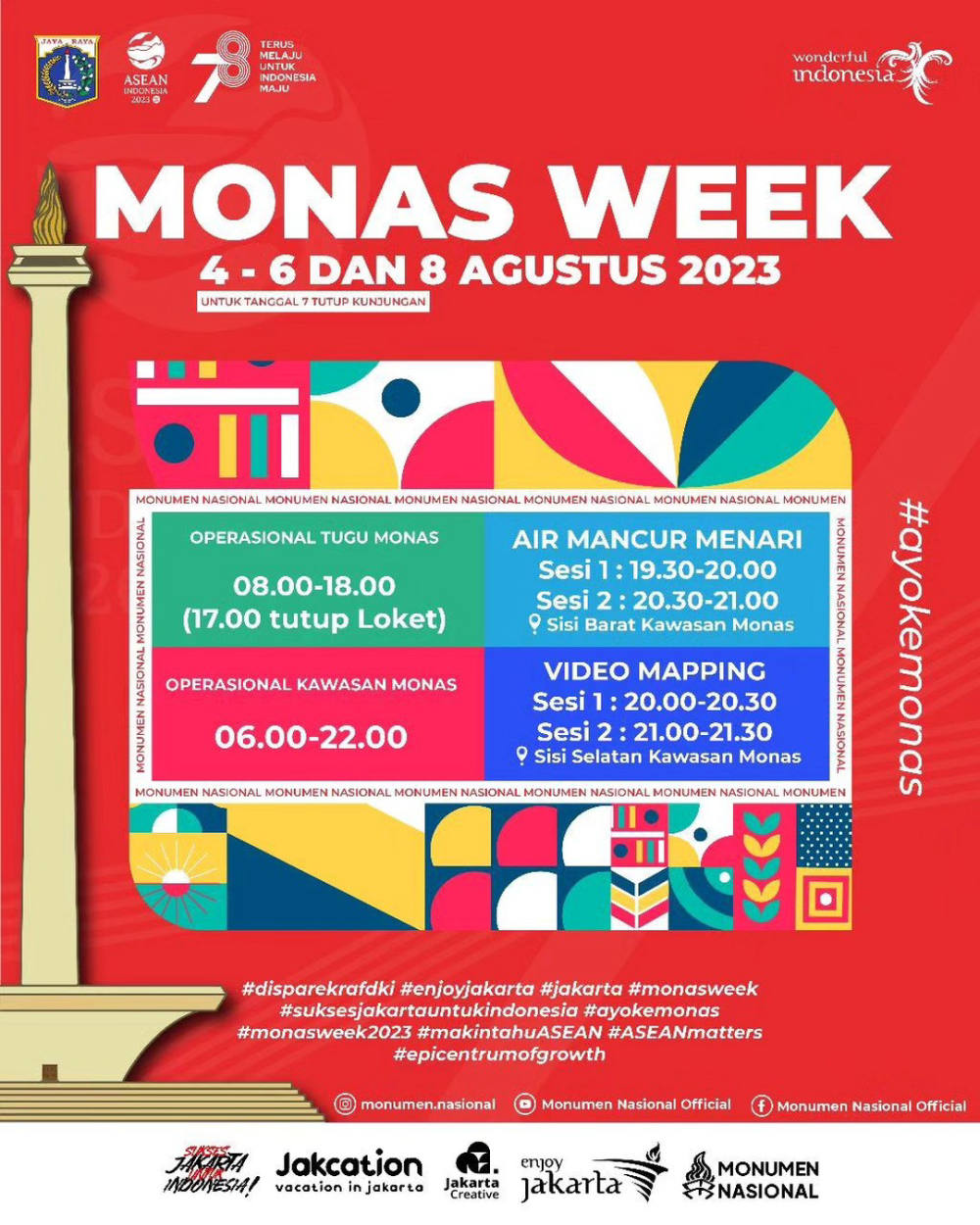 Monas Week Kembali Hadir dengan Tema ASEAN, Ramaikan dan Datang ke Acara yang Menarik Ini!