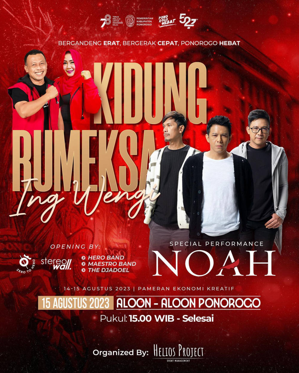 Kidung Rumeksa Ing Wengi Bersama Noah Meriahkan Peringatan Hari Jadi Ke-527 Kabupaten Ponorogo