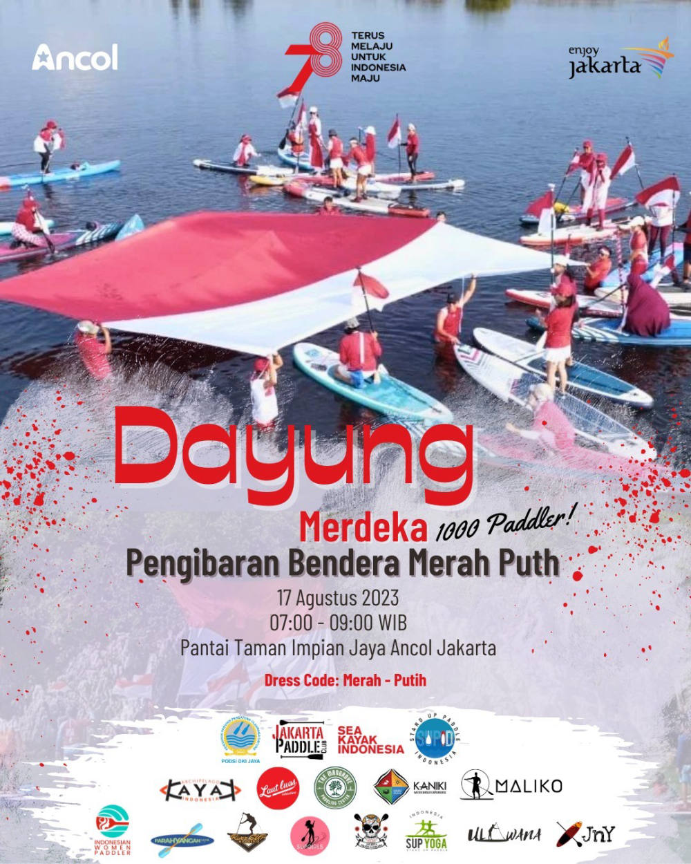 Dayung Merdeka 1000 Paddler: Pengibaran Merah Putih untuk Meriahkan Hari Kemerdekaan RI ke-78
