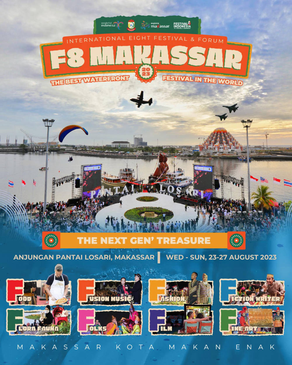 F8 Makassar: Festival Seni, Budaya, Musik, dan Hiburan Tahunan dengan Tema “Next Generation Treasure”