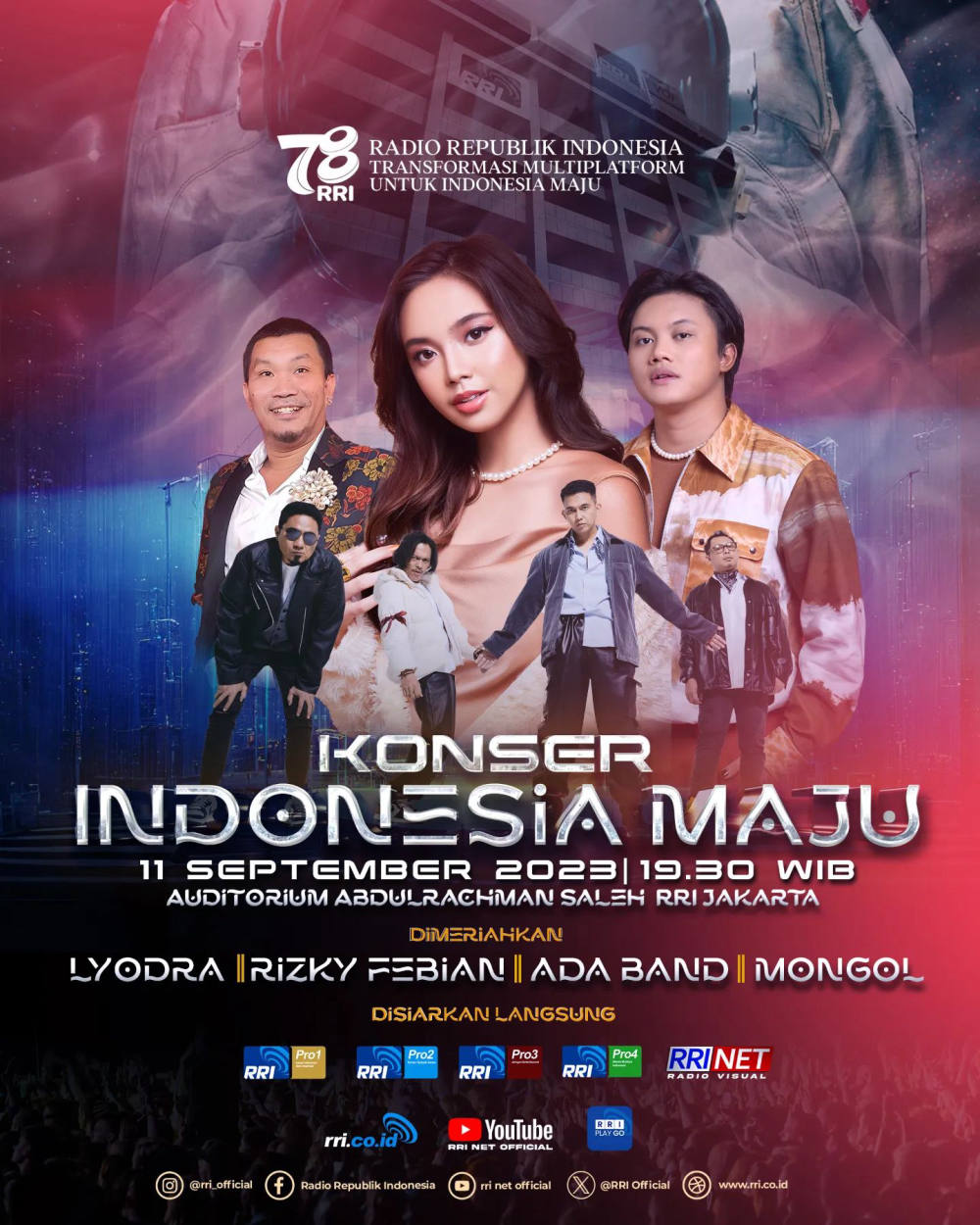 Konser “Indonesia Maju” Meriahkan Peringatan HUT Ke-78 LPP RRI