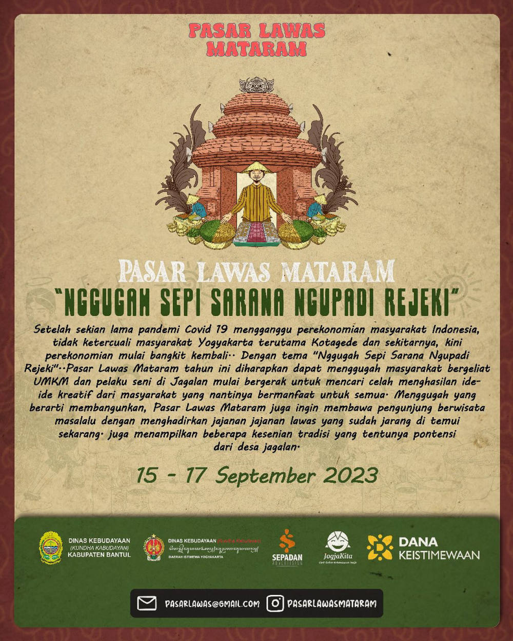 Pasar Lawas Mataram Kembali Hadir “Nggugah Sepi Sarana Ngupadi Rejeki”
