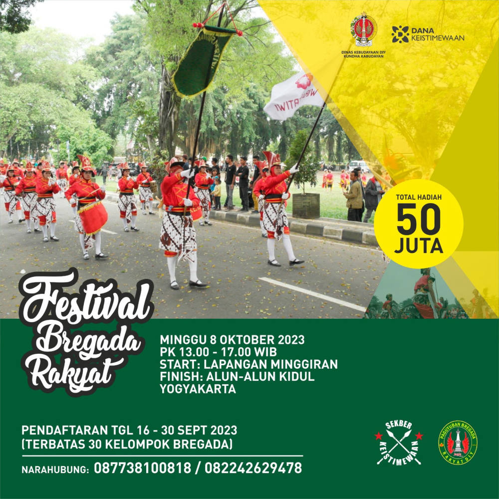 Festival Bregada Rakyat Yogyakarta Kembali Digelar, Catat Tanggalnya!