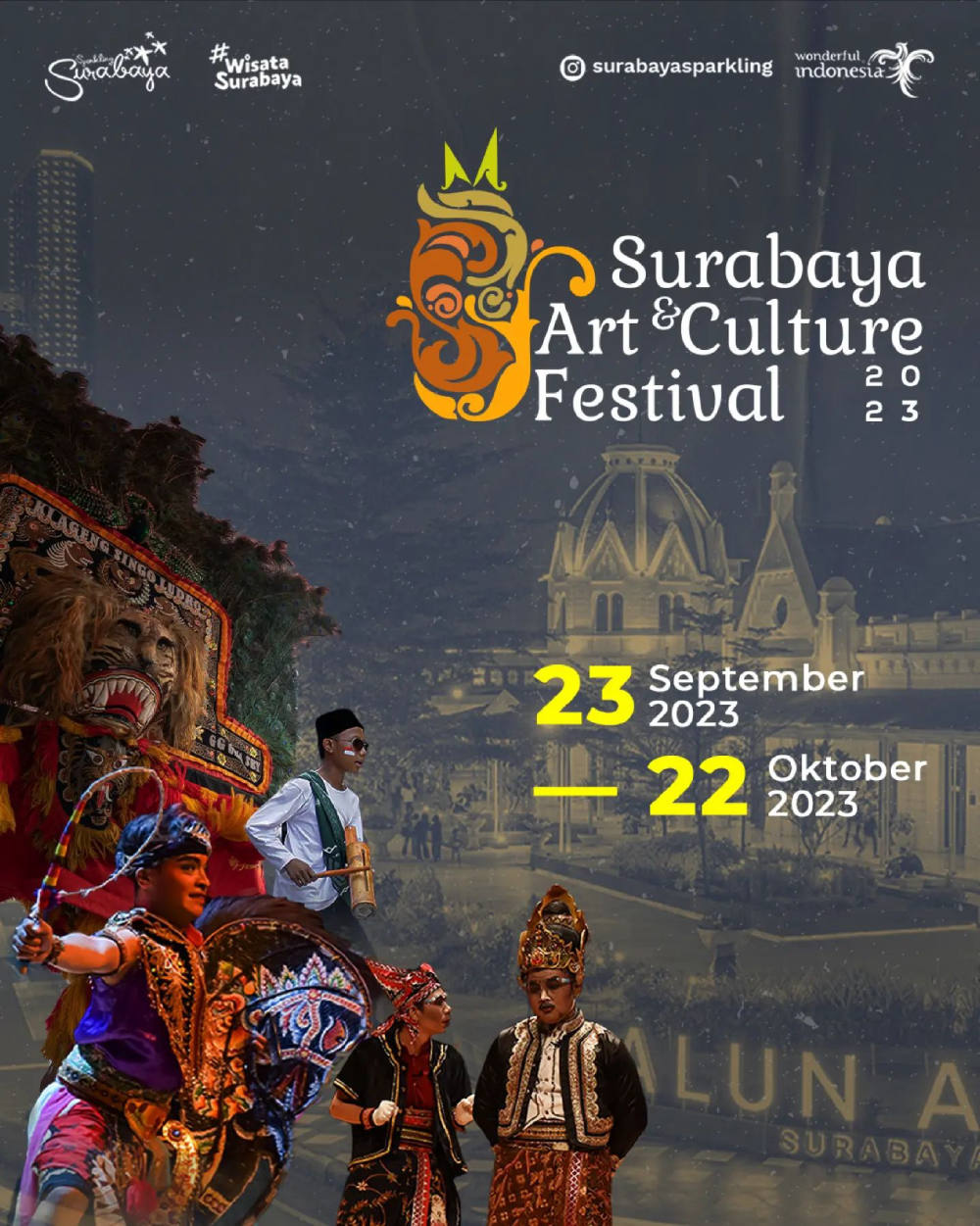 Surabaya Art Culture and Festival (SACF) 2023: Kesenian dan Hiburan Gratis di Alun-Alun Surabaya