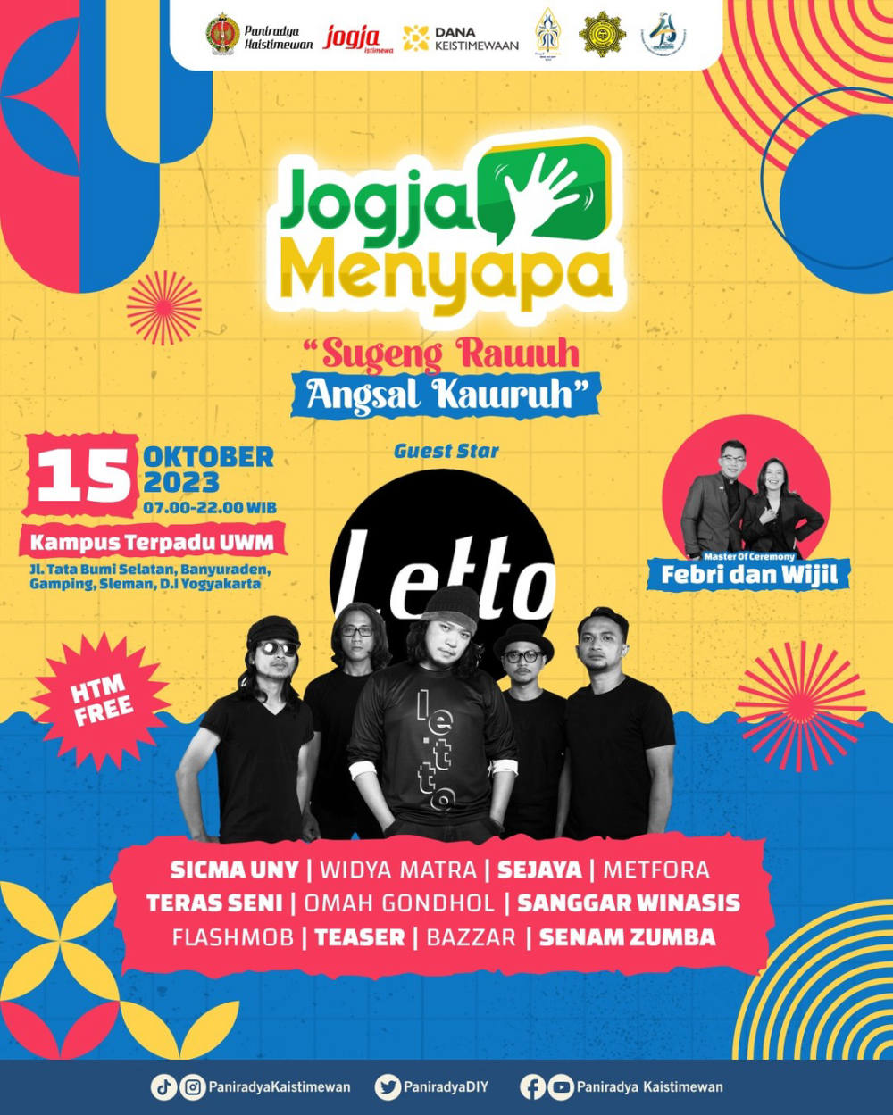 JOGJA MENYAPA 2023: Guest Star LETTO dan Acara Menarik Lainnya