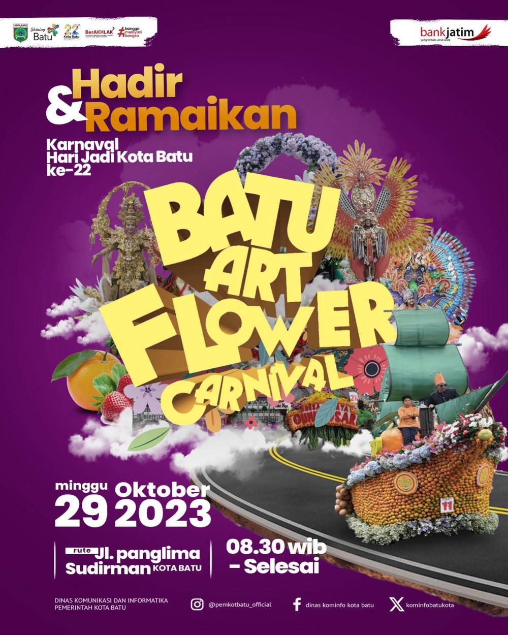 Batu Art Flower Carnival 2023 Memeriahkan Hari Jadi Kota Batu ke-22 Tahun