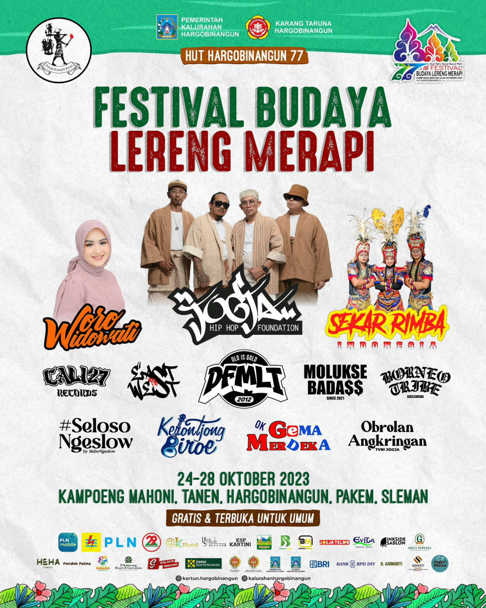 Festival Budaya Lereng Merapi 2023: Memperingati HUT Kalurahan Hargobinangun yang ke 77