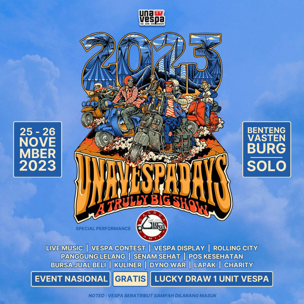“Unavespadays 2023: “A Trully Big Show” Bersiap untuk Perayaan Vespa Terbesar di Indonesia