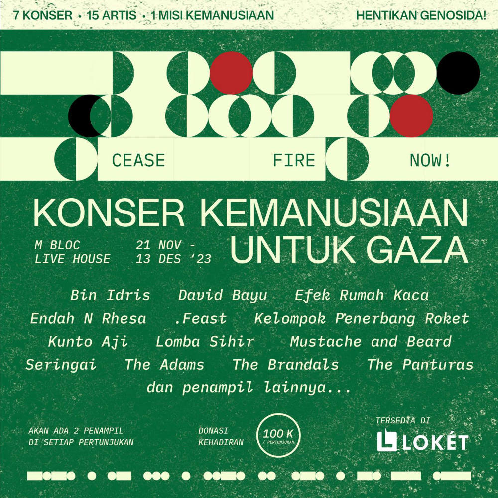 Aksi Solidaritas Musisi Indonesia untuk Palestina: Konser Amal 7 Sesi di M Bloc Live House