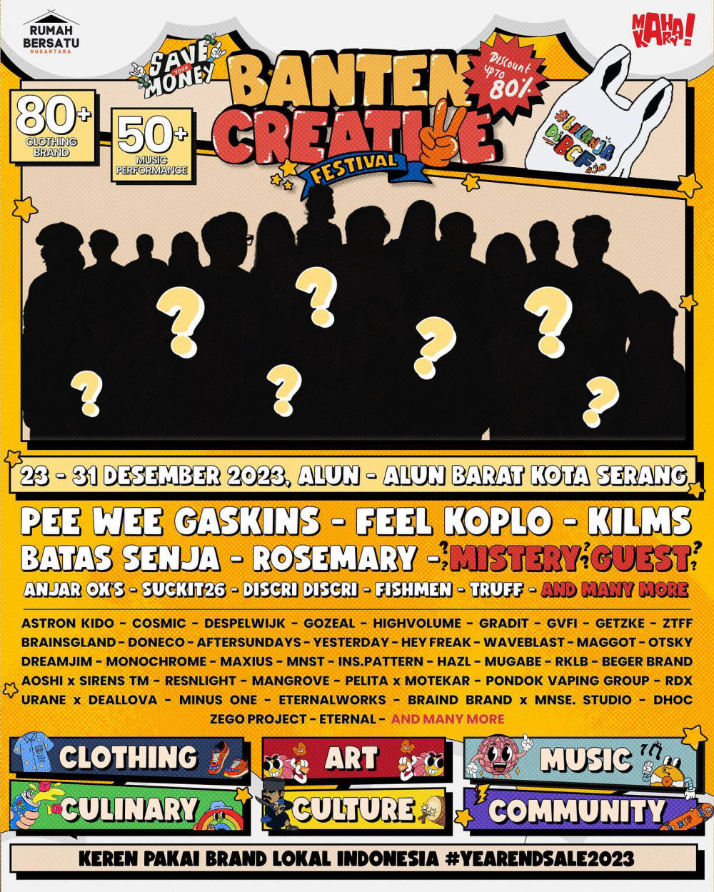 Acara Akhir Tahun Spektakuler: BANTEN CREATIVE FESTIVAL 2023 – Diskon Hingga 80%, Musik, dan Kreativitas Lokal