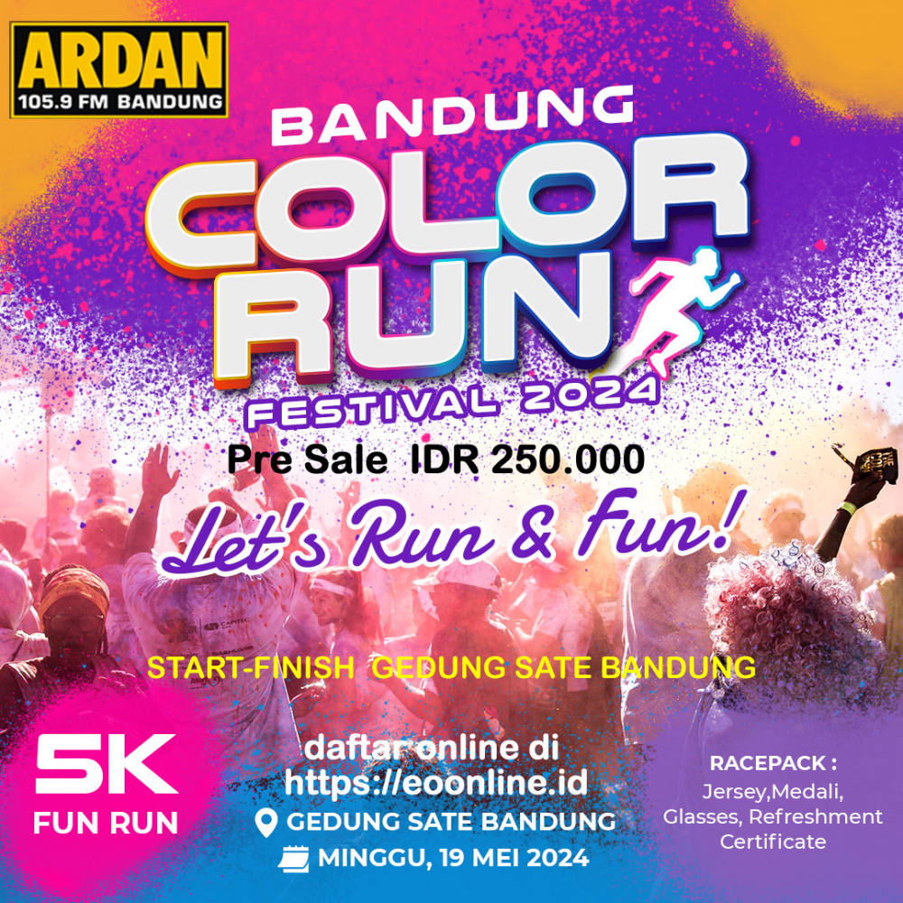 Warna-warni Keseruan Bandung Color Run Festival 2024