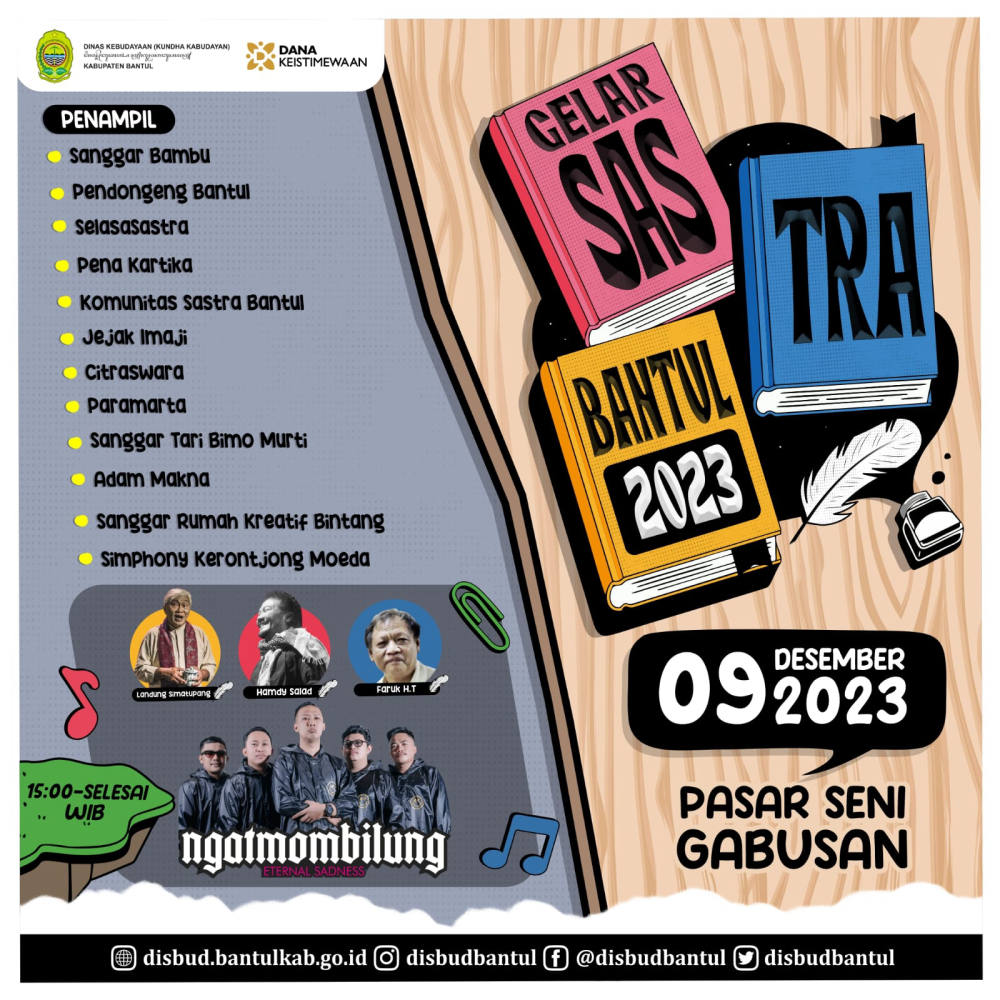 Gelar Sastra Bantul 2023: Perhelatan Budaya dan Sastra di Pasar Seni Gabusan