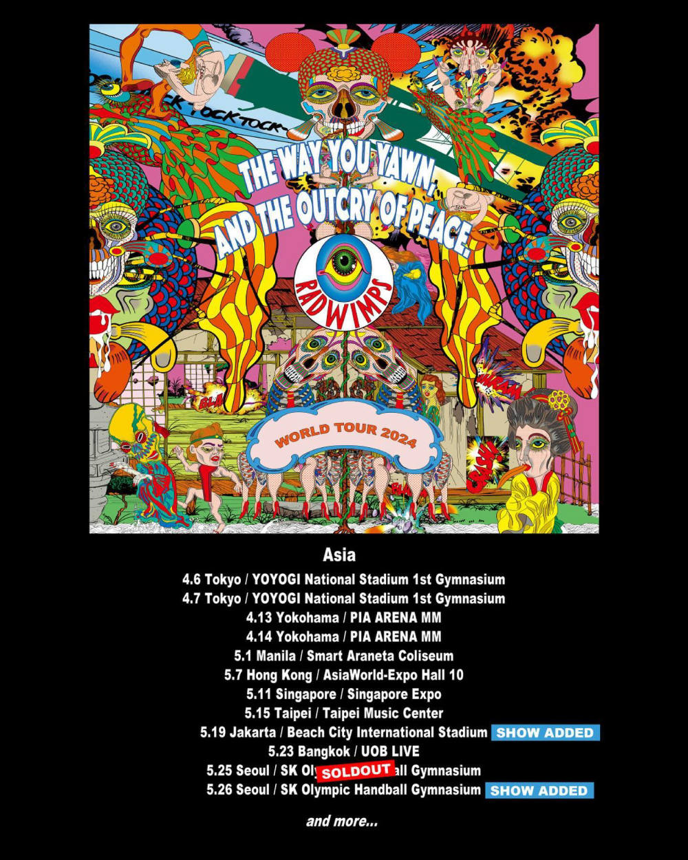 RADWIMPS Membawa “The way you yawn, and the outcry of Peace” ke Jakarta dalam Konser Solo Perdana di Indonesia