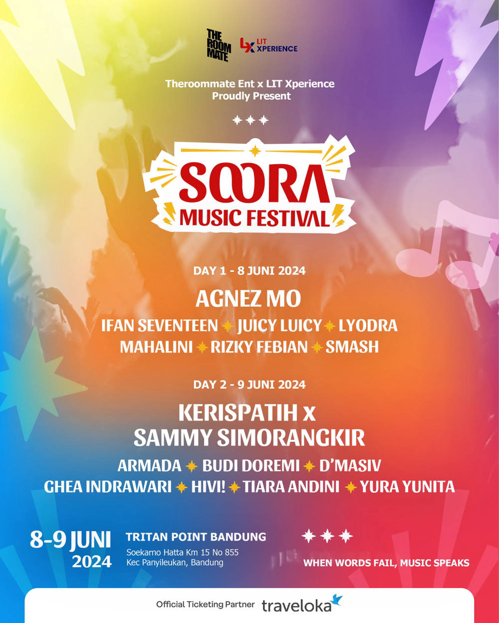 Festival Musik Soora 2024 di Bandung Siap Menggebrak dengan Line-Up Artis Terkemuka Festival Musik Soora 2024 di Bandung Siap Menggebrak dengan Line-Up Artis Terkemuka